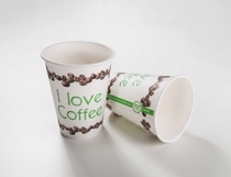 Paper coffee cup coated with ecovio® Paper coffee cup coated with ecovio®